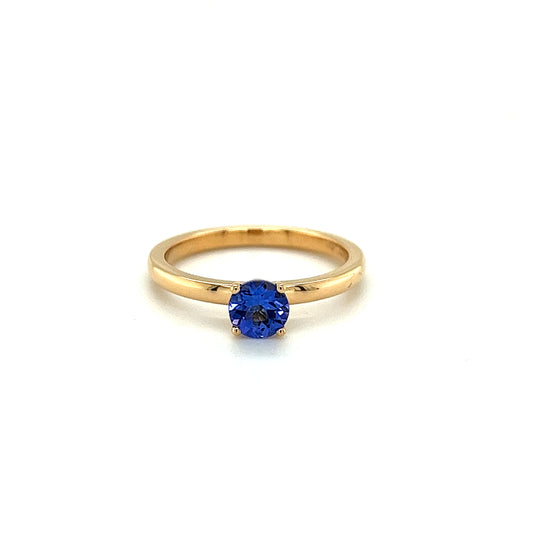 Four Claw Round Tanzanite Solitaire Ring