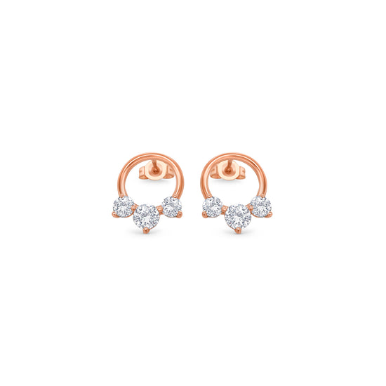 "Pair of exquisite 3-stone diamond earrings featuring round brilliant-cut stones for a timeless and elegant look." "Stunning round brilliant diamonds set in a trio for these 3-stone earrings, creating a captivating and sophisticated accessory." "Elevate your style with these 3-stone round brilliant diamond earrings, showcasing a perfect balance of classic charm and modern allure."