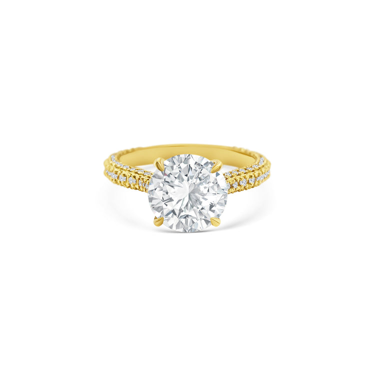Stunning solitaire diamond ring featuring a round brilliant cut stone that sparkles from every angle