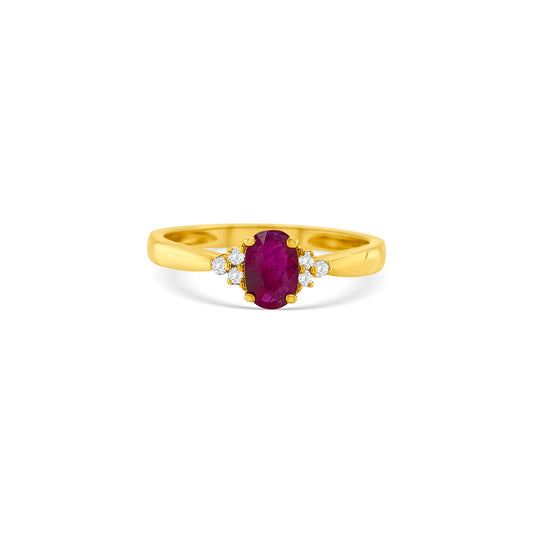 Oval Cut Ruby & Diamond Ring