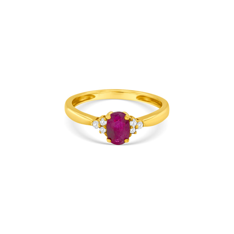Oval Cut Ruby & Diamond Ring