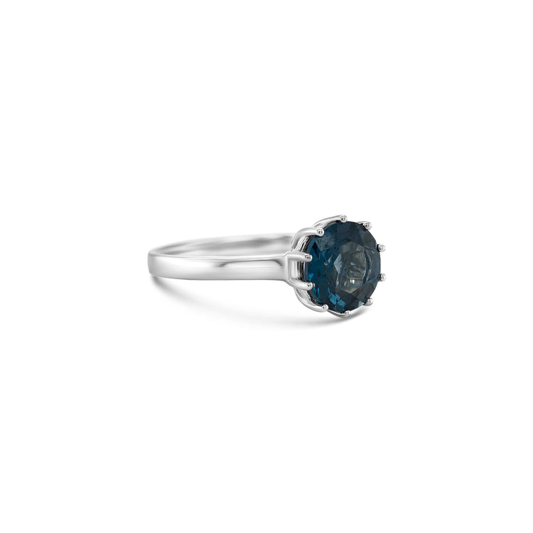 Round Cut London Blue Topaz Ring