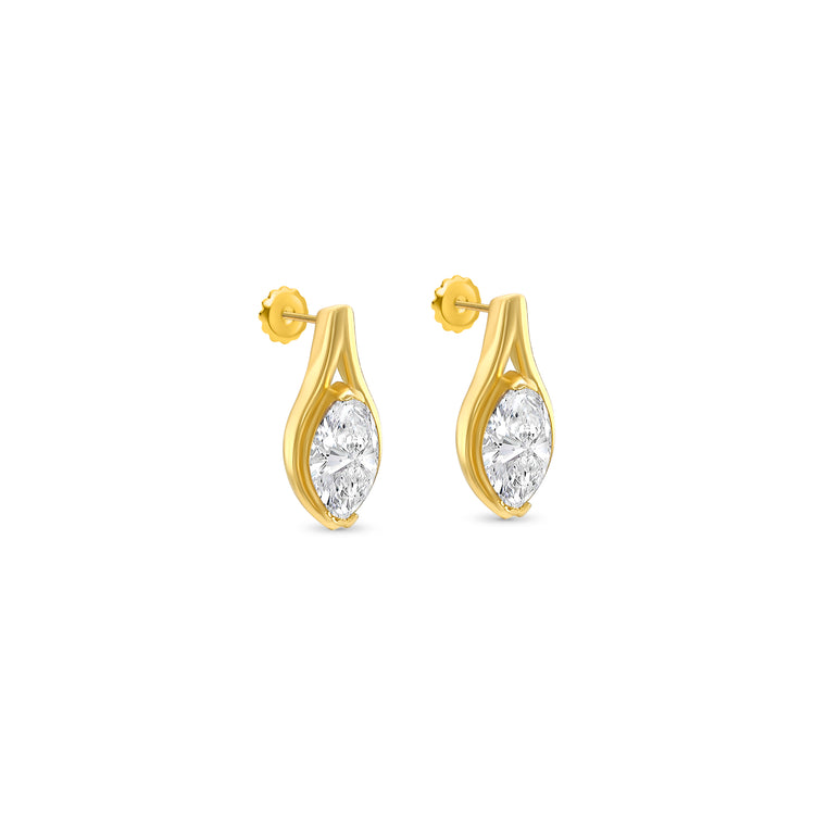 Marquise Cut Diamond Drop Earrings