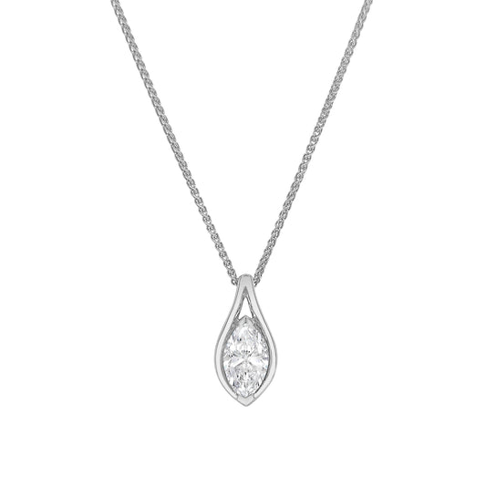 Marquise Cut Platinum Diamond Pendant