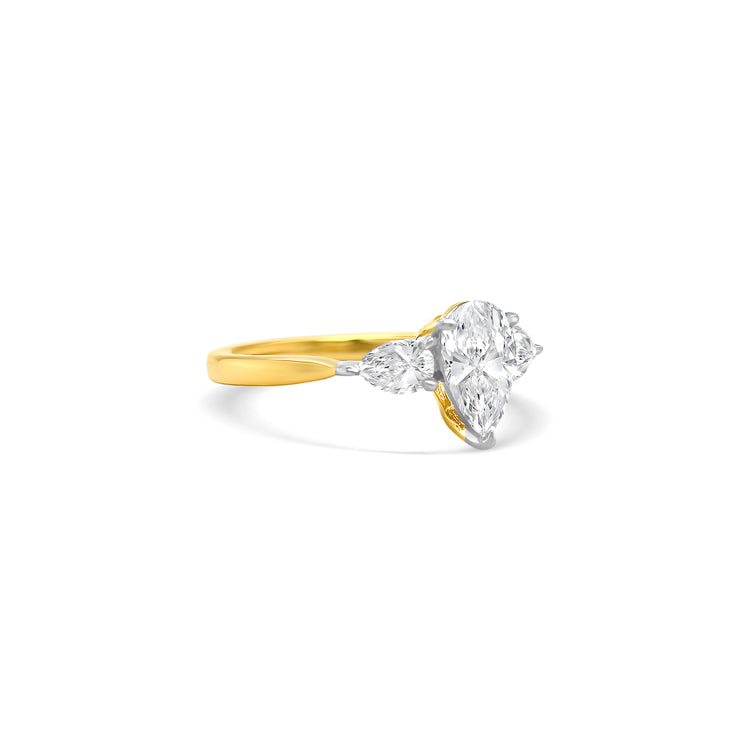 Pear Shape Trilogy Diamond Ring
