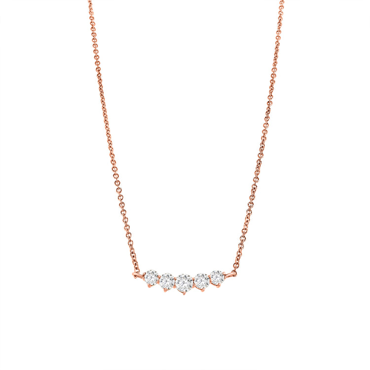5 Stone Round Brilliant Diamond Pendant, diamond pendant, round brilliant, stone pendant, jewelry pendant, sparkling pendant