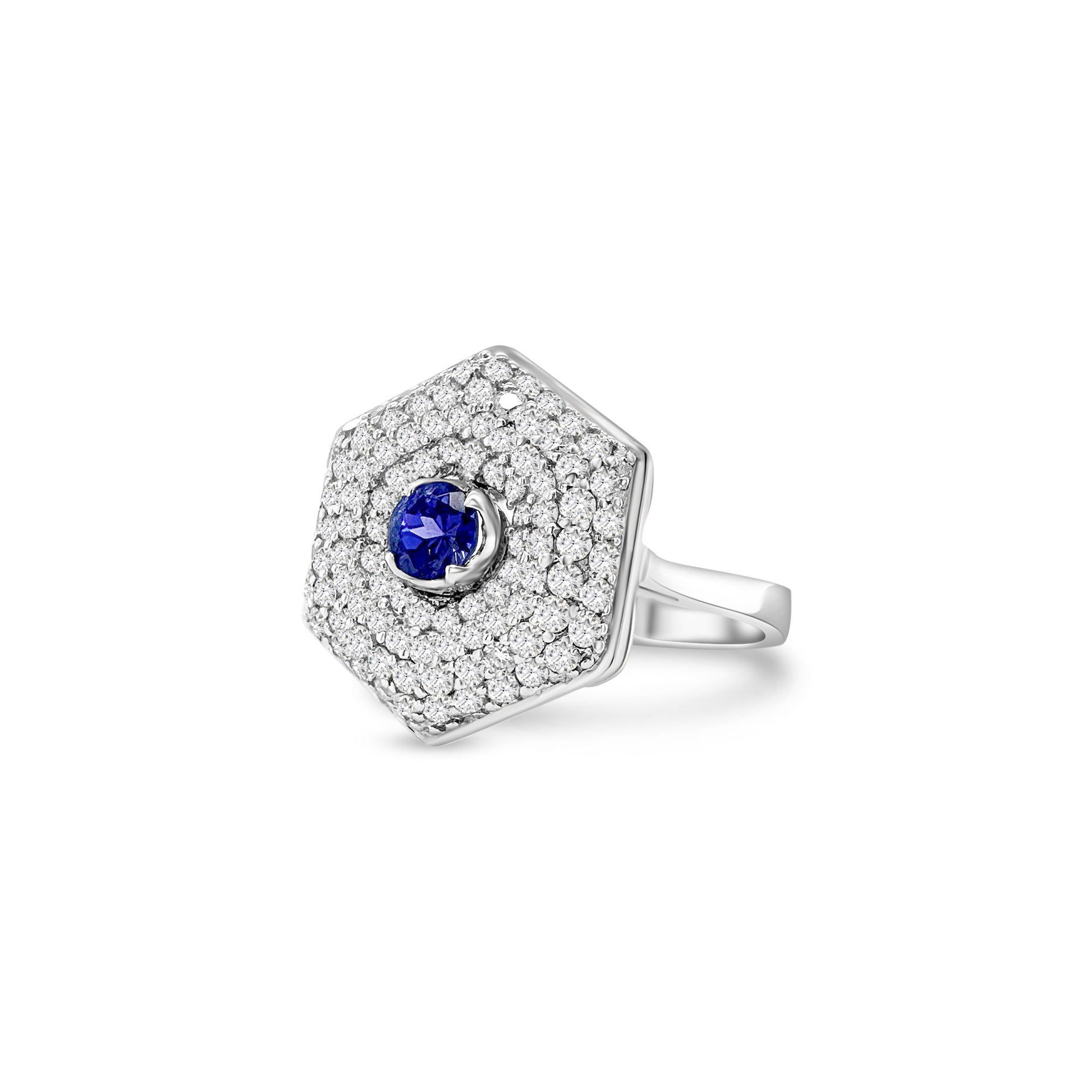 Round Tanzanite, Diamond Halo Ring, Gemstone Ring, Halo Engagement Ring, Blue Gemstone Ring, Tanzanite Jewelry, Diamond Accent Ring, Round Cut Tanzanite, Halo Setting Ring, Fine Jewelry