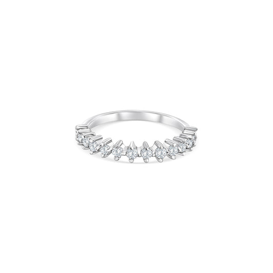 Round brilliant, half eternity, diamond ring.