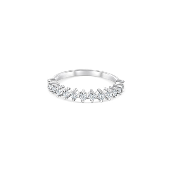 Round brilliant, half eternity, diamond ring.