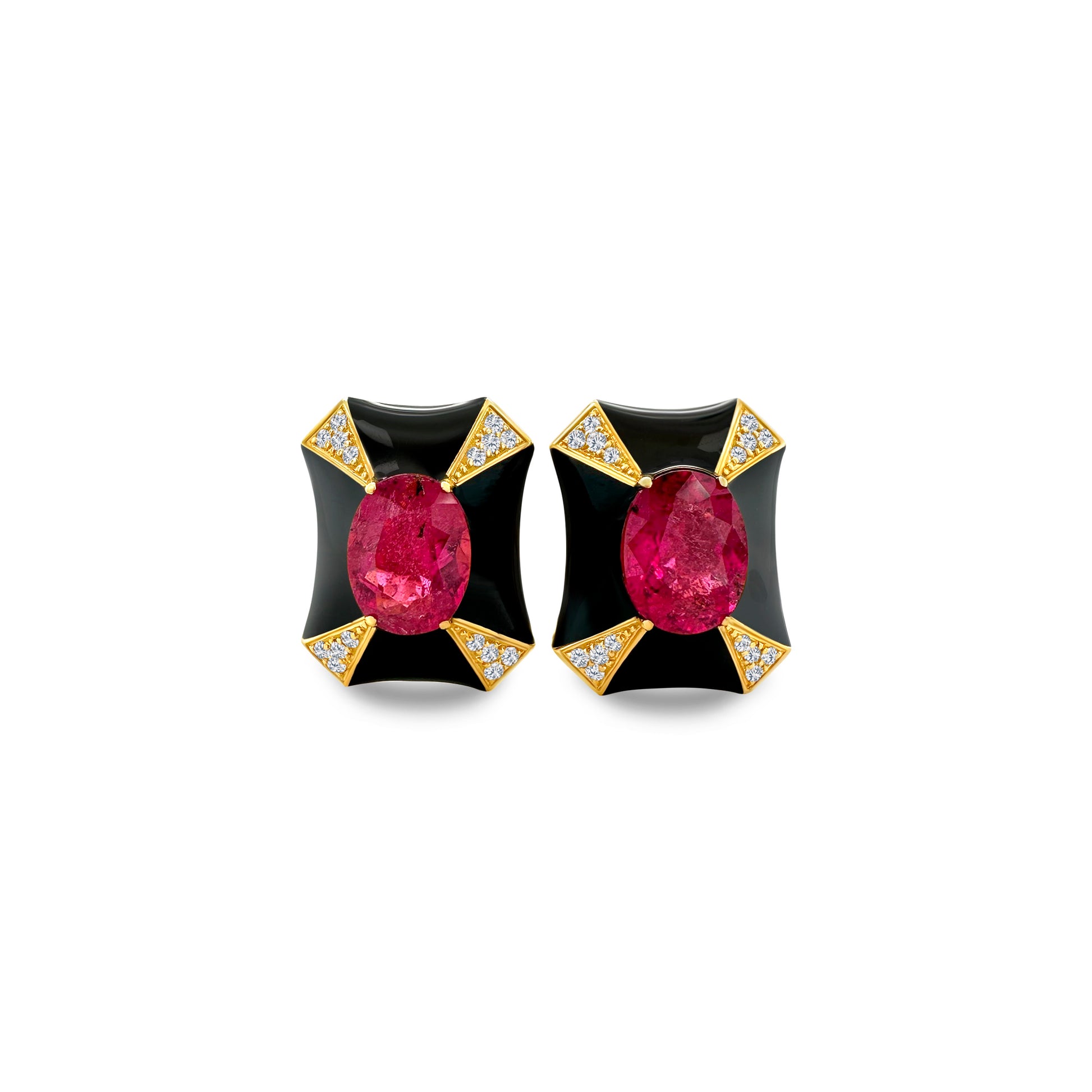 "Tourmaline & Diamond Stud Earrings," "Tourmaline Earrings," "Diamond Earrings," "Fine Jewelry," "Luxury Earrings," "Fashion Earrings," "Tourmaline Jewelry," "Sparkling Stud Earrings," "Statement Earrings," "Elegant Jewelry," "Special Occasion Earrings," "Tourmaline and Diamond Studs," "Timeless Jewelry," "Handcrafted Earrings," "Gemstone Stud Earrings."