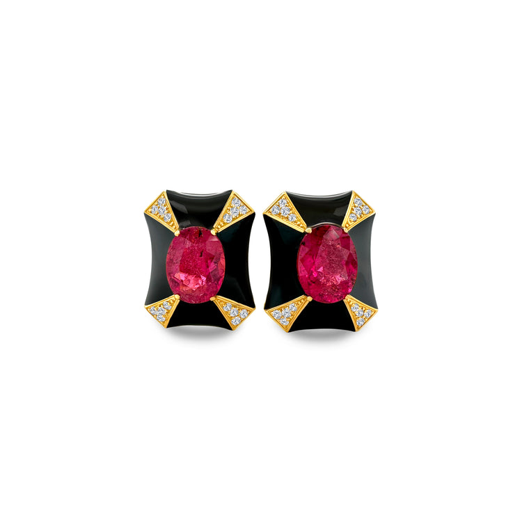 "Tourmaline & Diamond Stud Earrings," "Tourmaline Earrings," "Diamond Earrings," "Fine Jewelry," "Luxury Earrings," "Fashion Earrings," "Tourmaline Jewelry," "Sparkling Stud Earrings," "Statement Earrings," "Elegant Jewelry," "Special Occasion Earrings," "Tourmaline and Diamond Studs," "Timeless Jewelry," "Handcrafted Earrings," "Gemstone Stud Earrings."