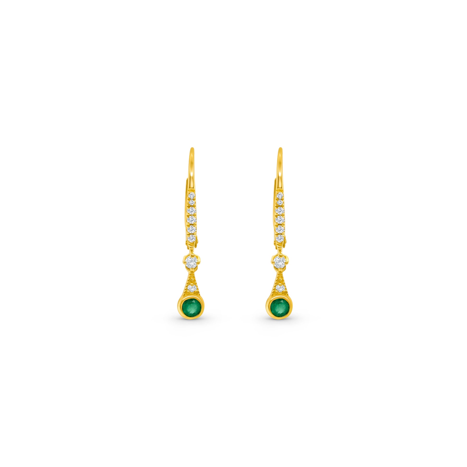 Round emerald earrings, emerald diamond dangle earrings, elegant emerald jewelry, emerald and diamond drop earrings, classy emerald dangles, sparkling emerald dangle earrings, emerald and diamond statement earrings, luxurious emerald and diamond drops.