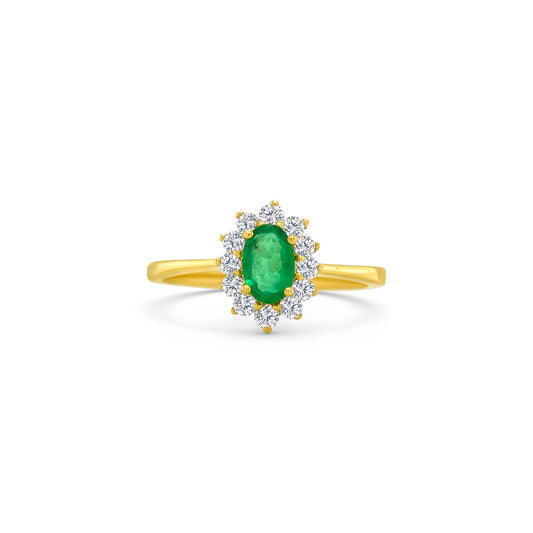 Oval emerald diamond ring, Emerald halo ring, Diamond halo ring, Elegant emerald ring, Halo engagement ring, Green gemstone ring, Precious stone ring, Luxury jewelry piece