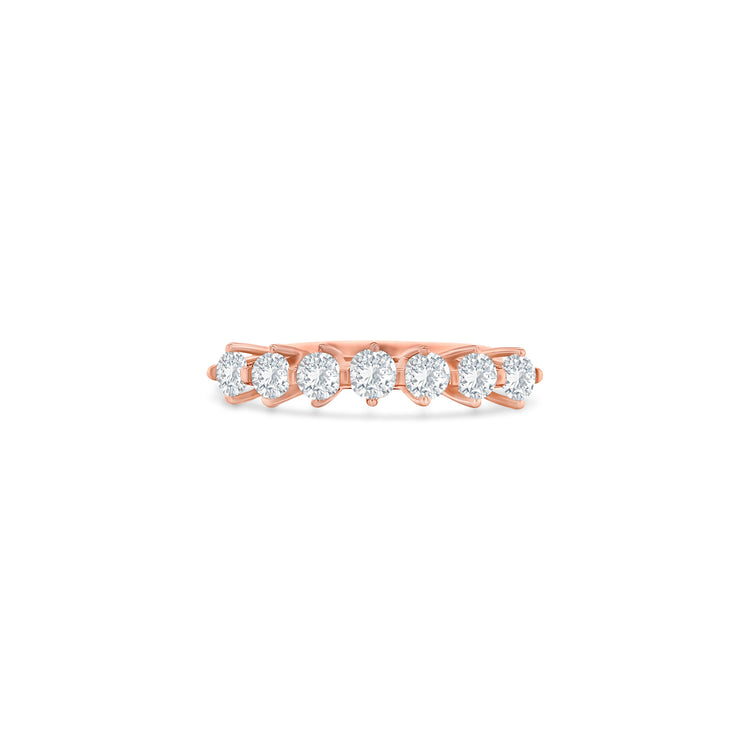 Round Brilliant Half Eternity Diamond Ring, Round Cut Diamond Band, Half Eternity Ring, Brilliant Diamond Band, Diamond Wedding Band, Round Diamond Anniversary Ring, Elegant Diamond Half Band, Classic Eternity Ring, Women's Diamond Ring, Fine Jewelry Ring.