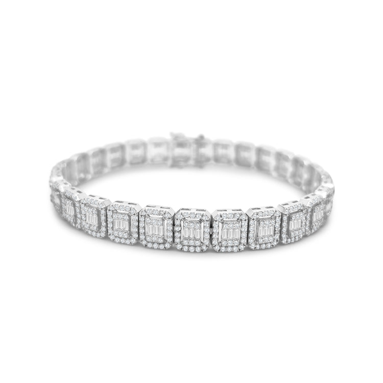 Baguette & Round Brilliant Cut Diamond Bracelet – Timeless Elegance