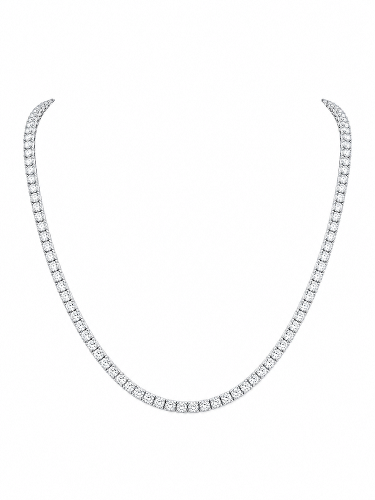 Round Brilliant Diamond Tennis Necklace