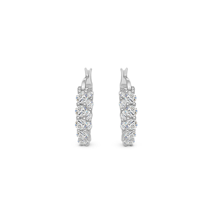 Round Brilliant Diamond Hoop Earrings