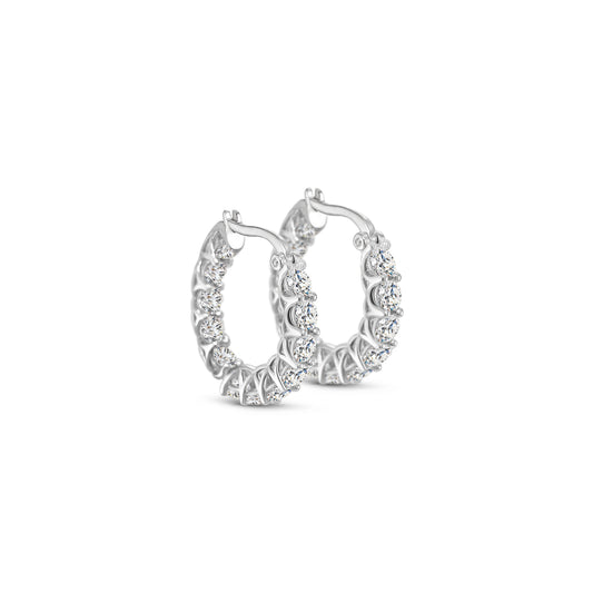Round Brilliant Diamond Hoop Earrings