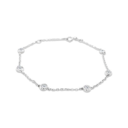 Round Brilliant Cut Diamond Bracelet