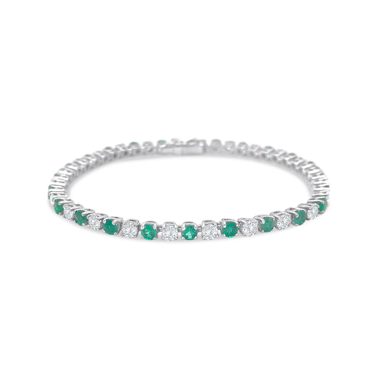 Round Emerald & Diamond Bracelet