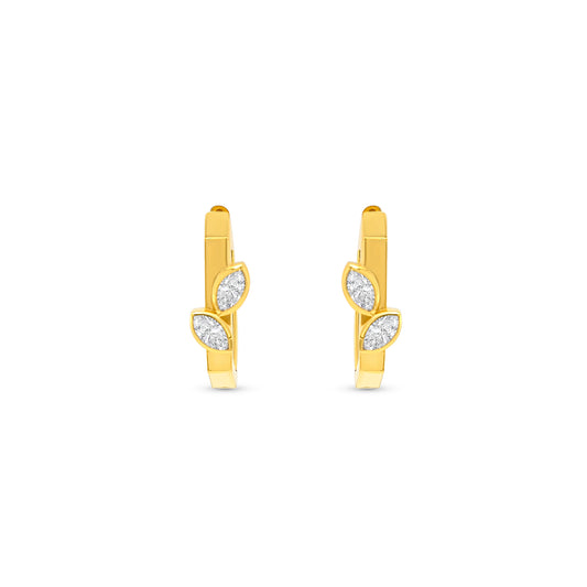 Elegant marquise cut diamond huggy earrings in gold setting, Luxury marquise diamond huggy earrings for women, Handcrafted marquise cut diamond huggy earrings, Sparkling marquise diamond huggy earrings for everyday wear, Fine jewelry marquise diamond huggy earrings