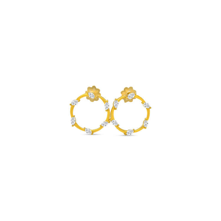 Marquise Cut Diamond Hoop Earrings