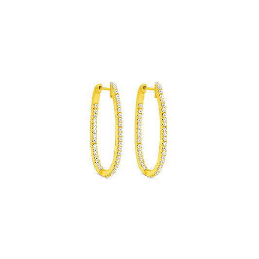 Elegant round brilliant diamond hoop earrings in white gold, Close-up of sparkling round brilliant diamond hoops, Luxury hoop earrings with round brilliant cut diamonds, Women's round brilliant diamond hoop earrings, Fine jewelry diamond hoops with round brilliant stones, Handcrafted round brilliant diamond hoop earrings