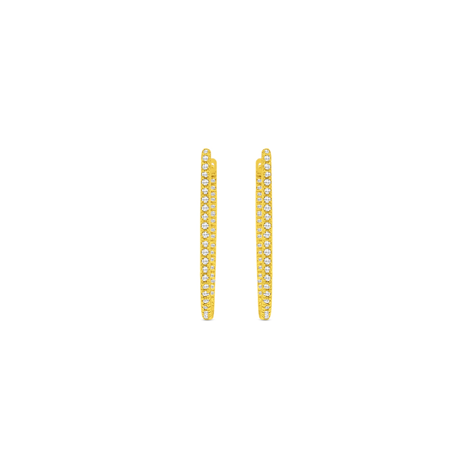 Elegant round brilliant diamond hoop earrings in white gold, Close-up of sparkling round brilliant diamond hoops, Luxury hoop earrings with round brilliant cut diamonds, Women's round brilliant diamond hoop earrings, Fine jewelry diamond hoops with round brilliant stones, Handcrafted round brilliant diamond hoop earrings