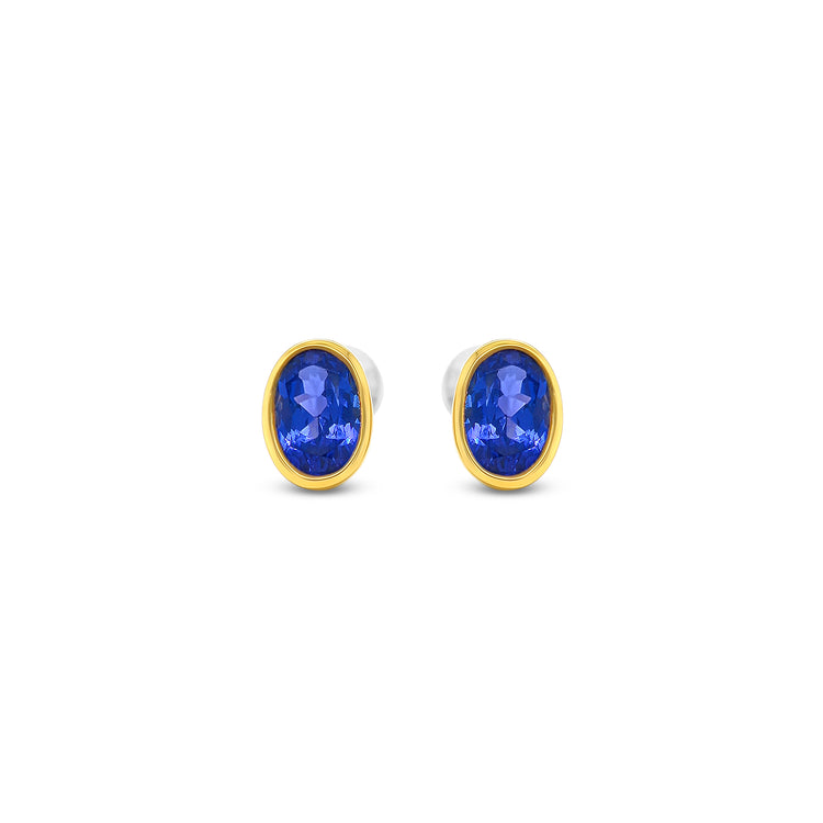 Oval Cut Tanzanite Stud Earrings