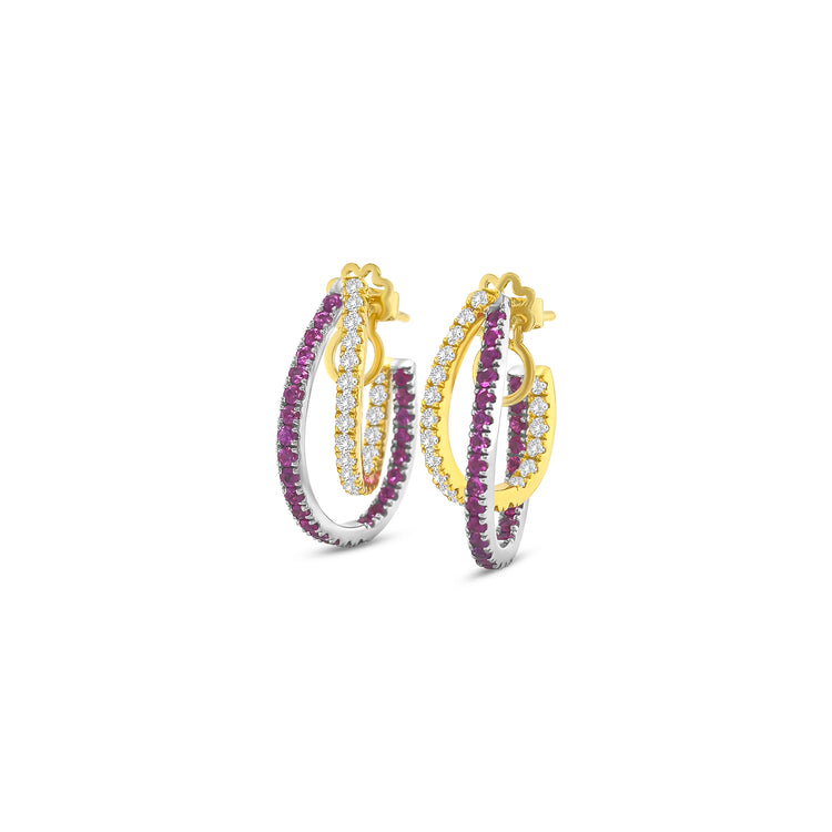 Round Cut Sapphire & Diamond Earrings
