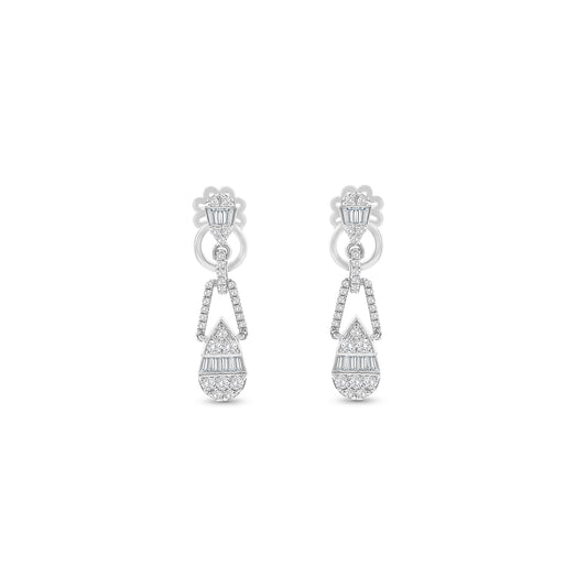 Baguette Cut Diamond Earrings