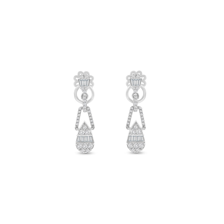 Baguette Cut Diamond Earrings