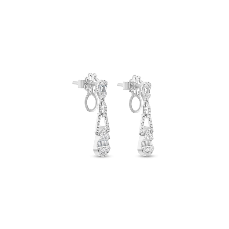 Baguette Cut Diamond Earrings