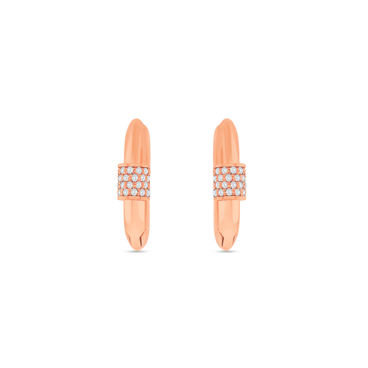 Round Brilliant Diamond Huggy Earrings
