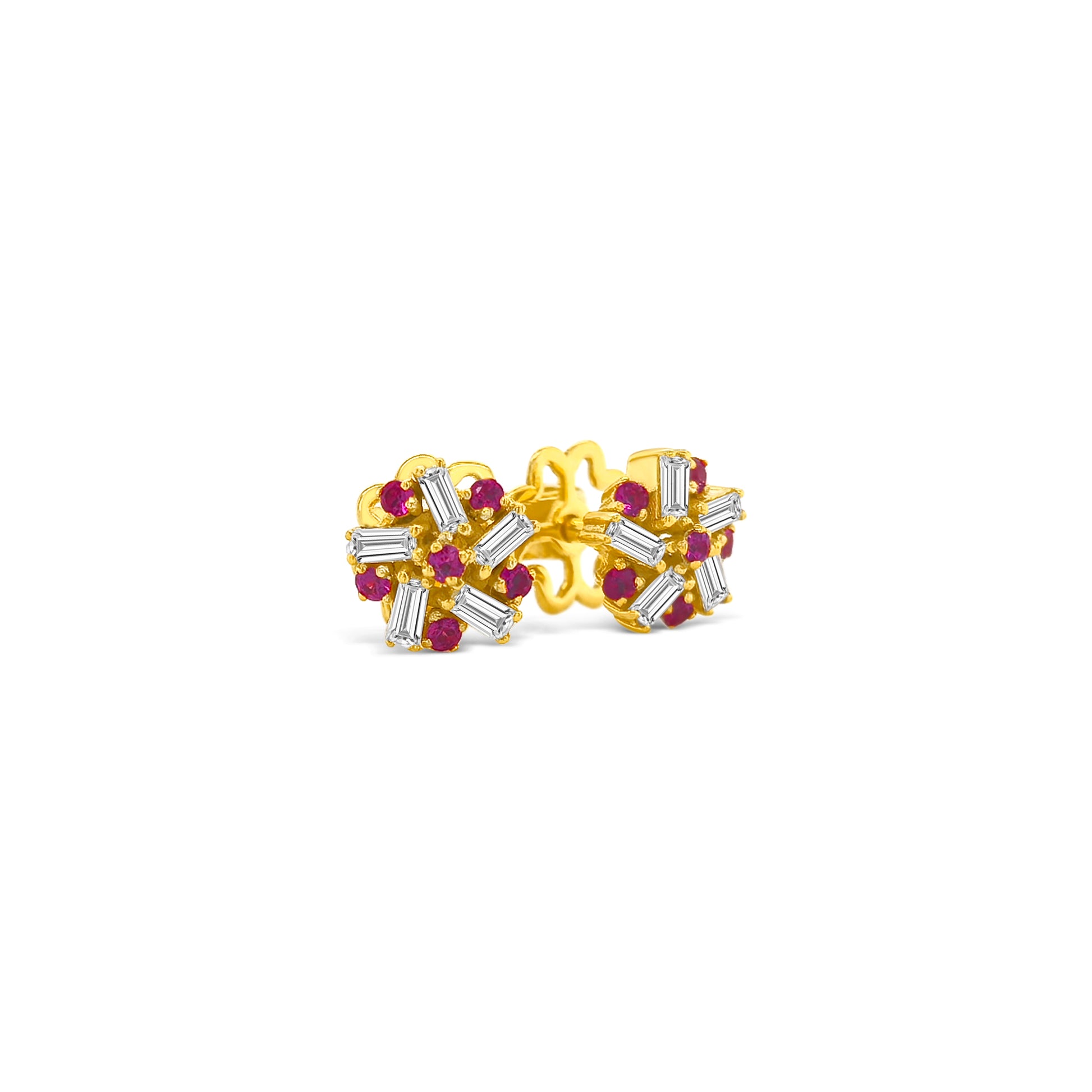 Ruby & Diamond Stud Earrings, Ruby Earrings, Diamond Earrings, Fine Jewelry, Luxury Earrings, Fashion Earrings, Ruby Jewelry, Sparkling Stud Earrings, Statement Earrings, Elegant Jewelry, Special Occasion Earrings, Ruby and Diamond Studs, Timeless Jewelry, Handcrafted Earrings, Gemstone Stud Earrings