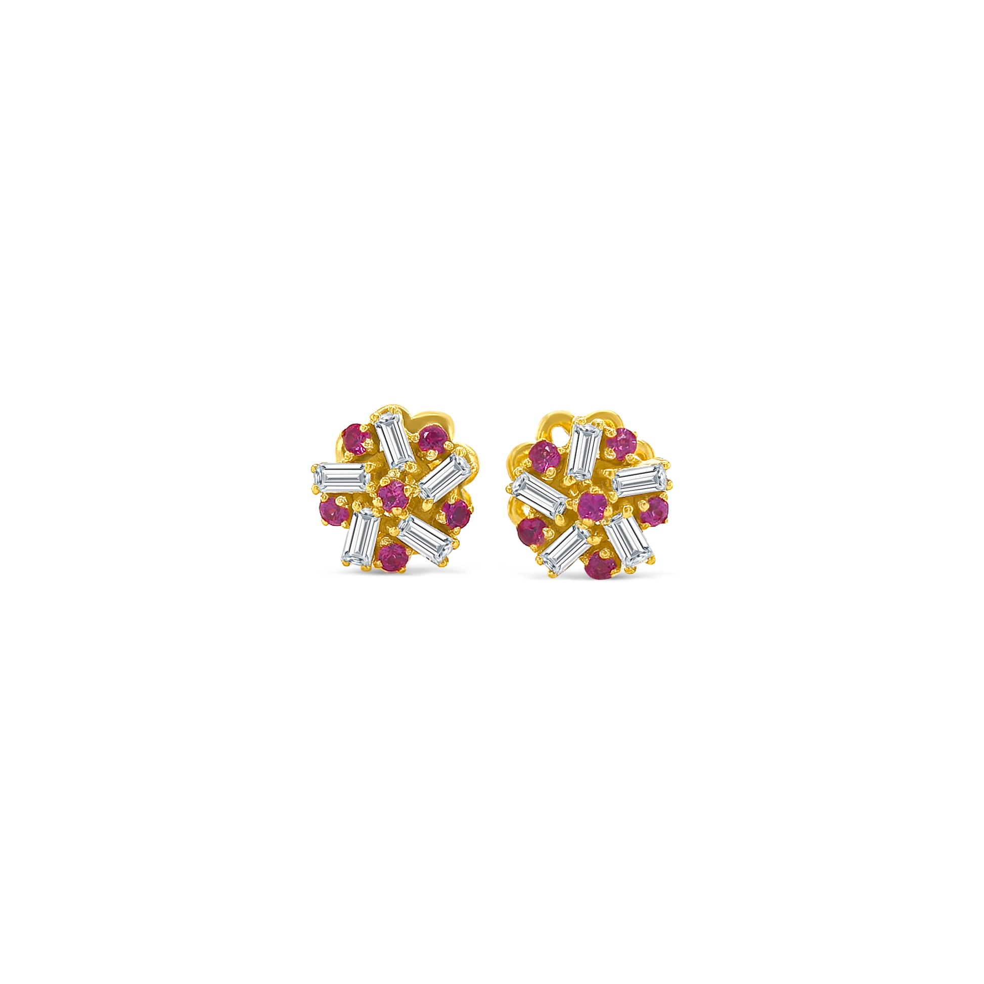Ruby & Diamond Stud Earrings, Ruby Earrings, Diamond Earrings, Fine Jewelry, Luxury Earrings, Fashion Earrings, Ruby Jewelry, Sparkling Stud Earrings, Statement Earrings, Elegant Jewelry, Special Occasion Earrings, Ruby and Diamond Studs, Timeless Jewelry, Handcrafted Earrings, Gemstone Stud Earrings