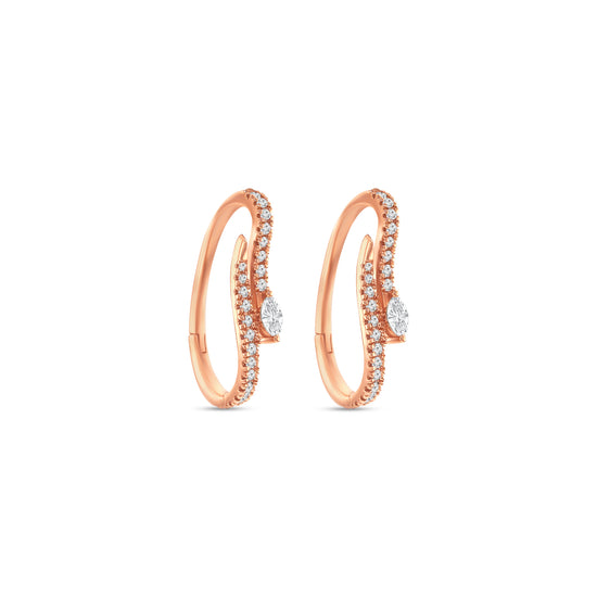 Marquise diamond earrings, Round brilliant diamond earrings, Diamond huggy earrings, White gold diamond earrings, Luxury diamond hoops, Fine jewelry earrings, Sparkling diamond earrings, Marquise and round diamond jewelry, Designer diamond earrings, Elegant diamond hoops