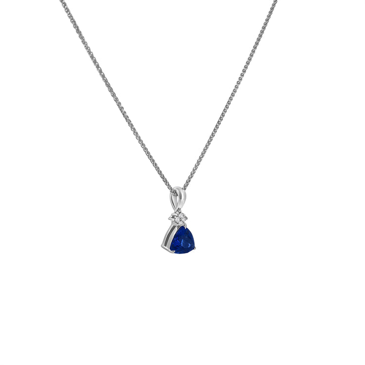 Trilliant Cut Tanzanite & Diamond Pendant