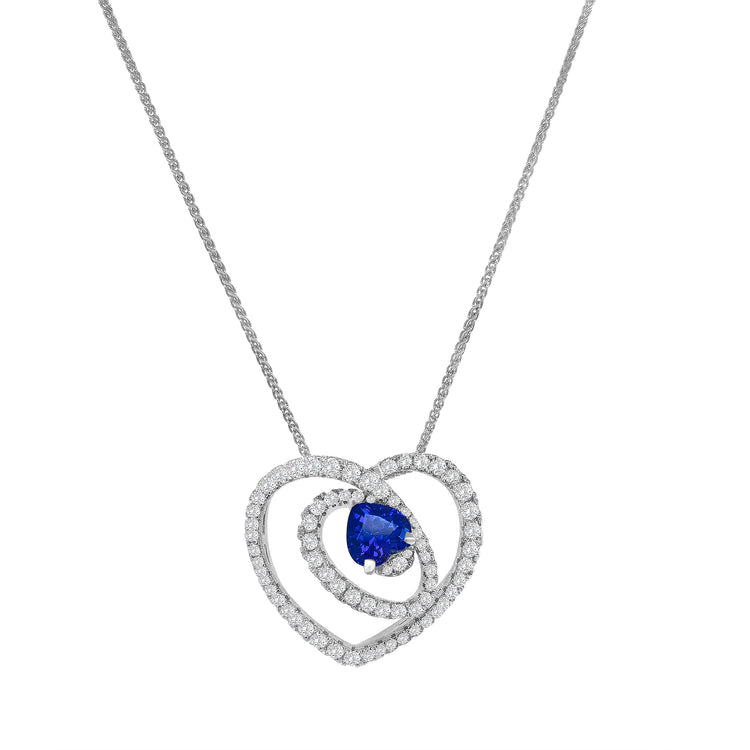 Heart Shape Tanzanite & Diamond Pendant