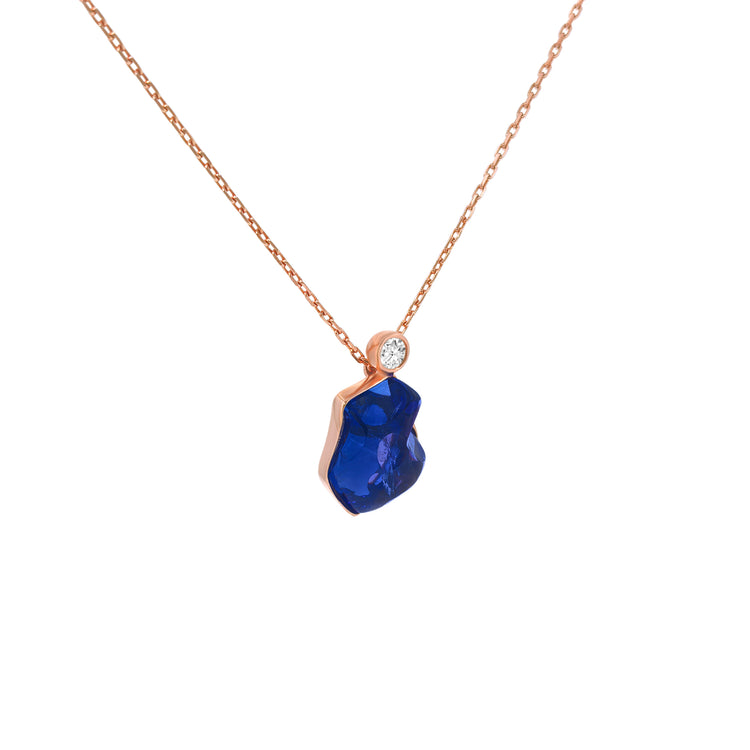 Cabochon Tanzanite Diamond Drop Pendant
