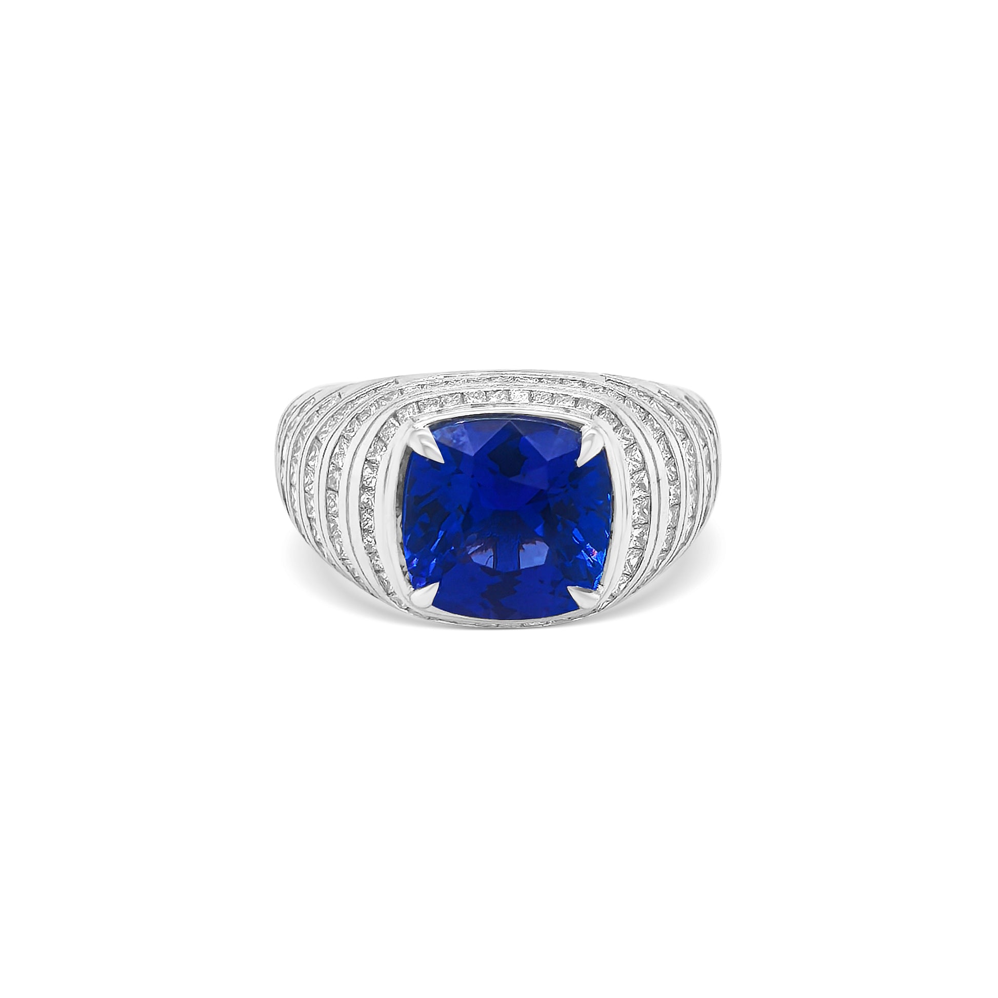 "Square Cushion Cut Tanzanite & Princess Cut Diamond Ring," "Luxury Cushion Cut Tanzanite and Princess Diamond Ring," "Elegant Square Cushion Tanzanite & Diamond Engagement Ring," "Square Cushion Tanzanite with Princess Cut Diamond Ring," "Exquisite Cushion Cut Tanzanite and Princess Diamond Ring," "Fine Jewelry Square Cushion Tanzanite & Princess Diamond Ring," "Unique Square Cushion Tanzanite Princess Cut Diamond Ring," "Beautiful Cushion Cut Tanzanite with Princess Diamonds," "Timeless Square Cushion Tan