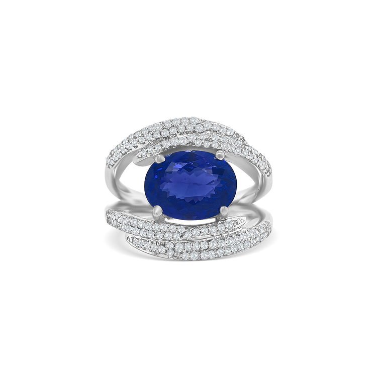 Oval Cut Tanzanite & Diamond Ring