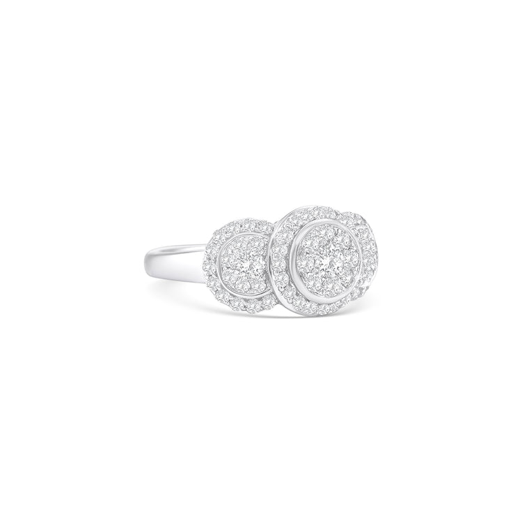Round Brilliant Illusion Set Diamond Halo Ring