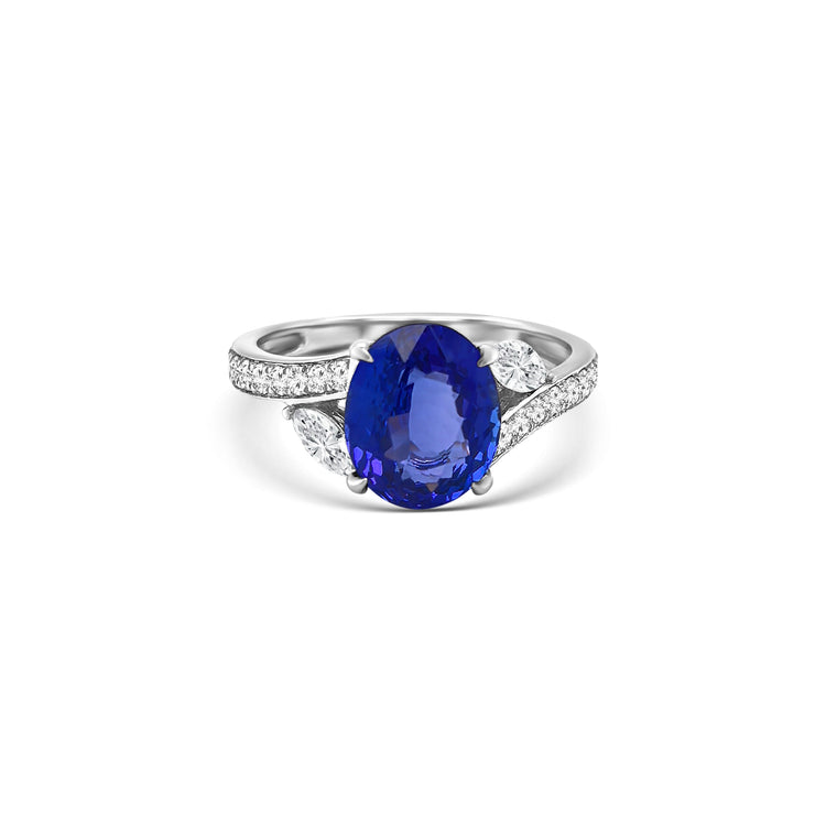 Oval Cut Tanzanite & Diamond Ring