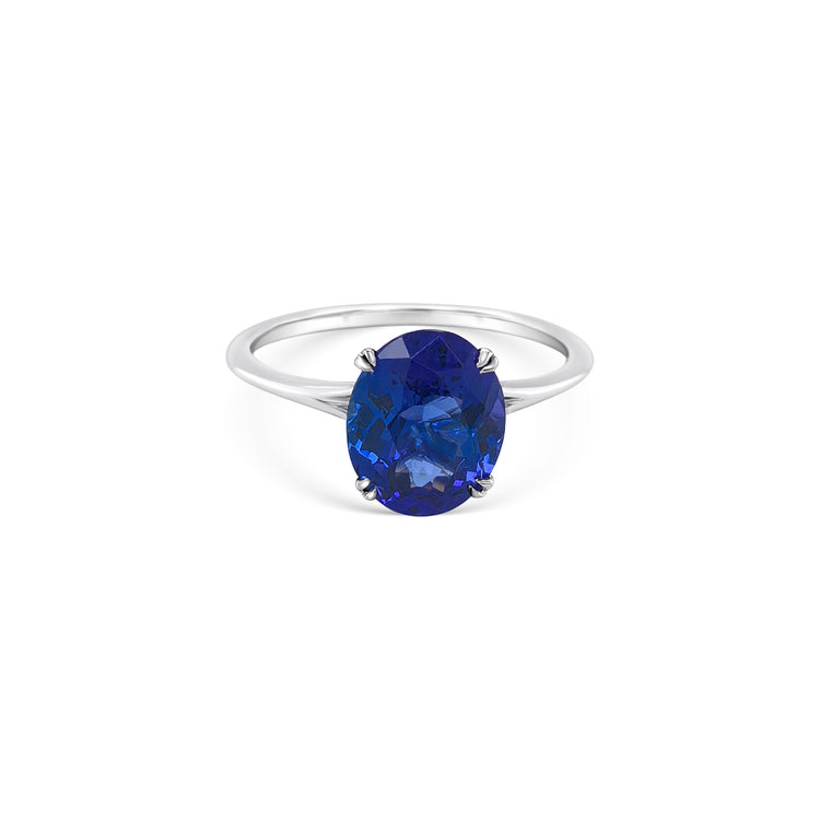 Oval Cut Tanzanite Solitaire Ring