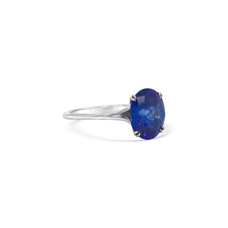 Oval Cut Tanzanite Solitaire Ring