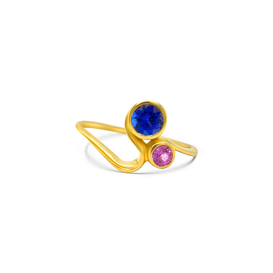 Round Tanzanite & Sapphire Dress Ring