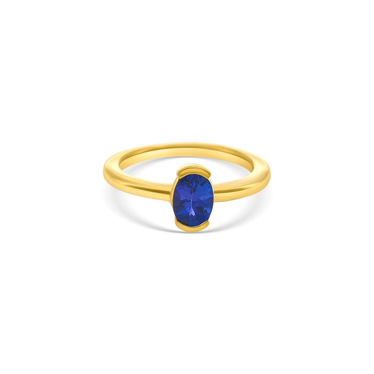 Oval Cut Tanzanite Solitaire Ring
