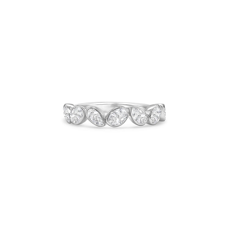 Oval & Pear Shape Half Eternity Diamond Ring