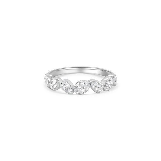 Oval & Pear Shape Half Eternity Diamond Ring